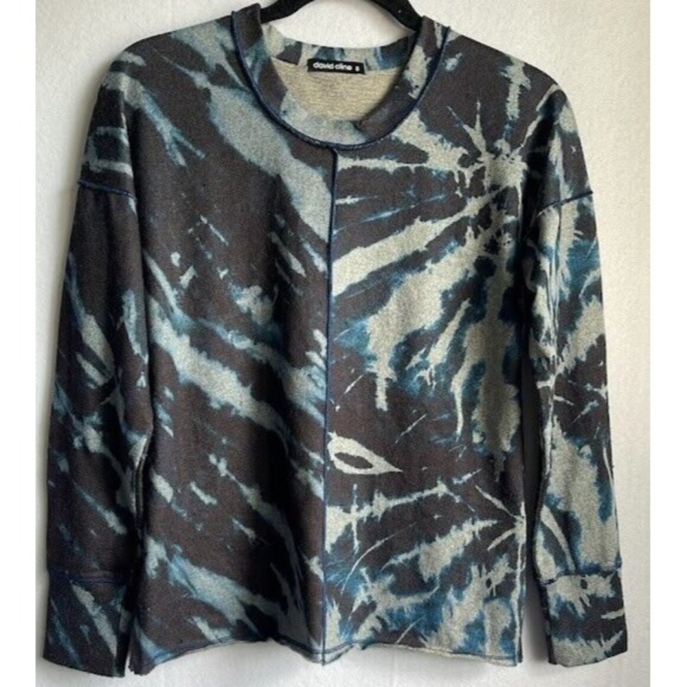 David Cline Women Sweater Small Multicolor Classic Print Lightweight Crew Neck‎